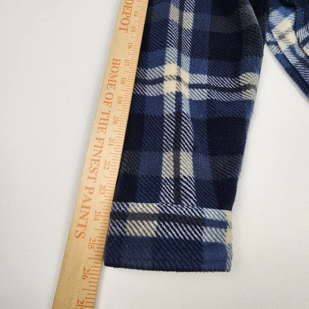 Freedom Foundry Plaid Fleece Shirt Jacket Men's XL Blue Shacket Button Front